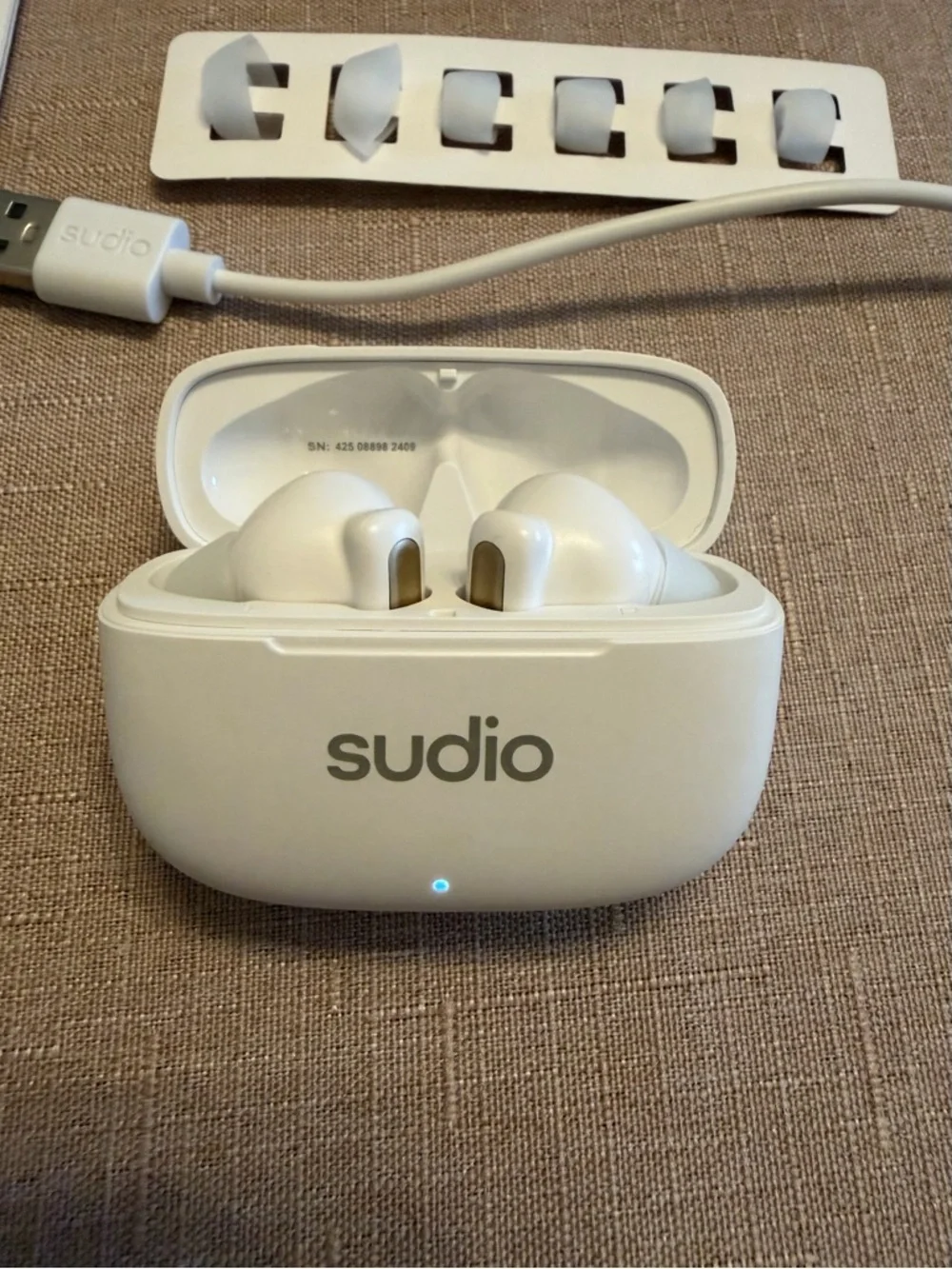 Like new Studio A1 Pro True Wireless Earbuds in White with Charging Case